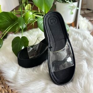 Zara Black and Transparent Women's Mules 38
